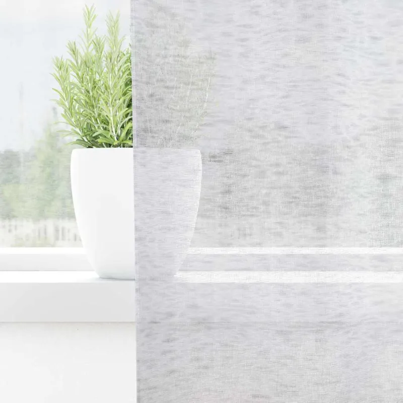 Voile Užuolaida 2 pcs Šviesiai pilka 245 x 140 cm Poliesteris