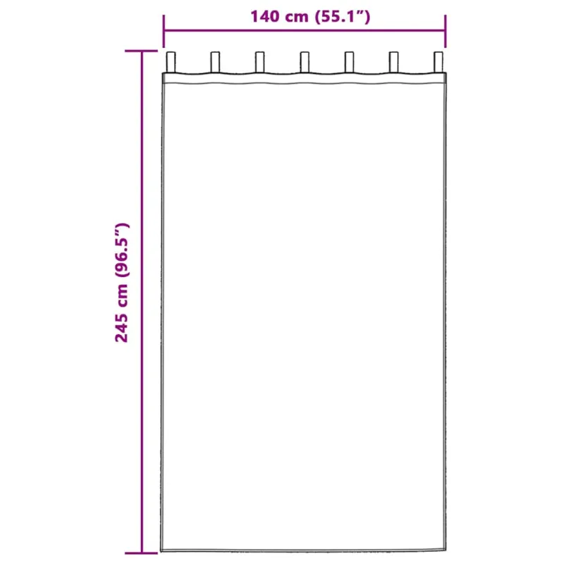 Voile Užuolaida 2 pcs Šviesiai pilka 245 x 140 cm Poliesteris