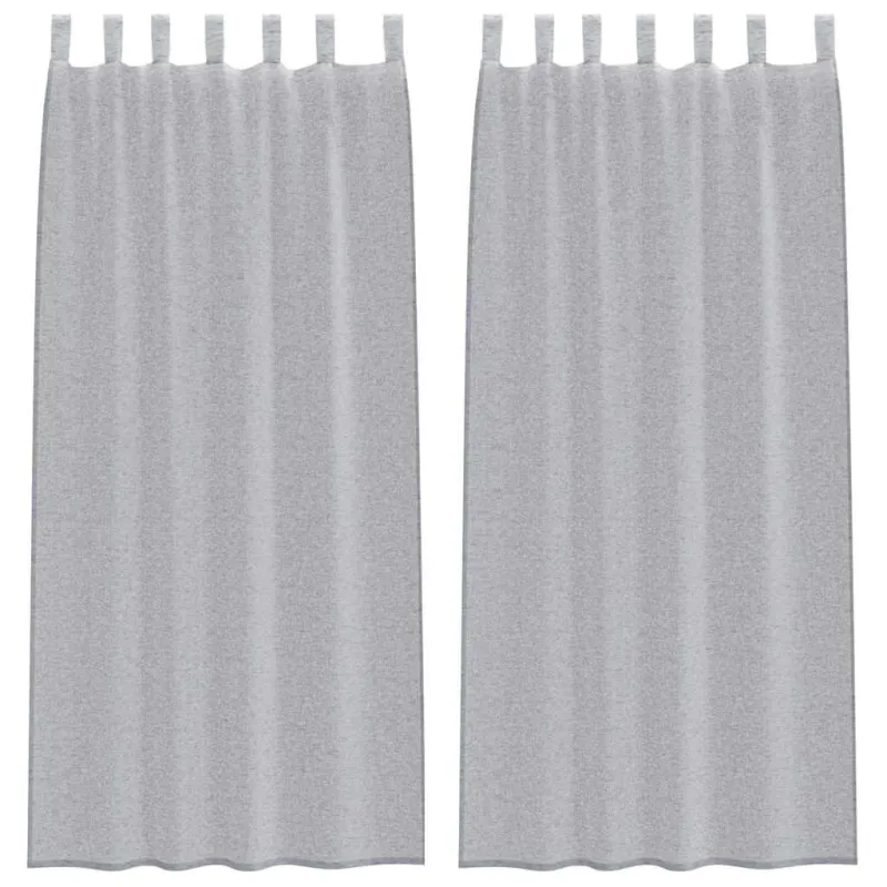 Voile Užuolaida 2 pcs Tamsiai pilka 260 x 140 cm Poliesteris