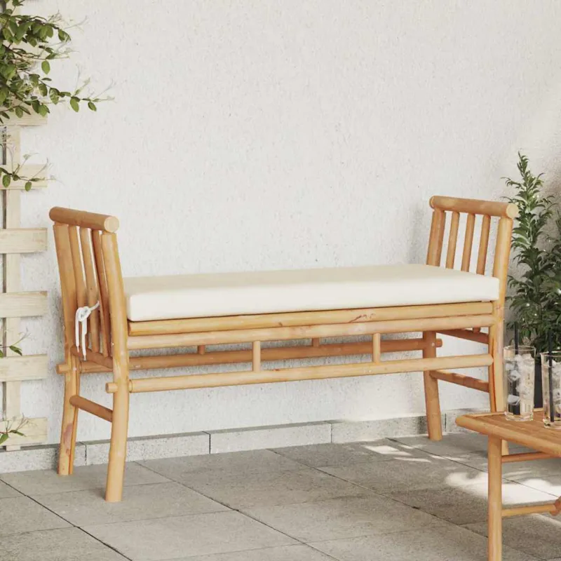 Sodo suolas su pagalve Ruda 110 x 38 x 65cm bambukas