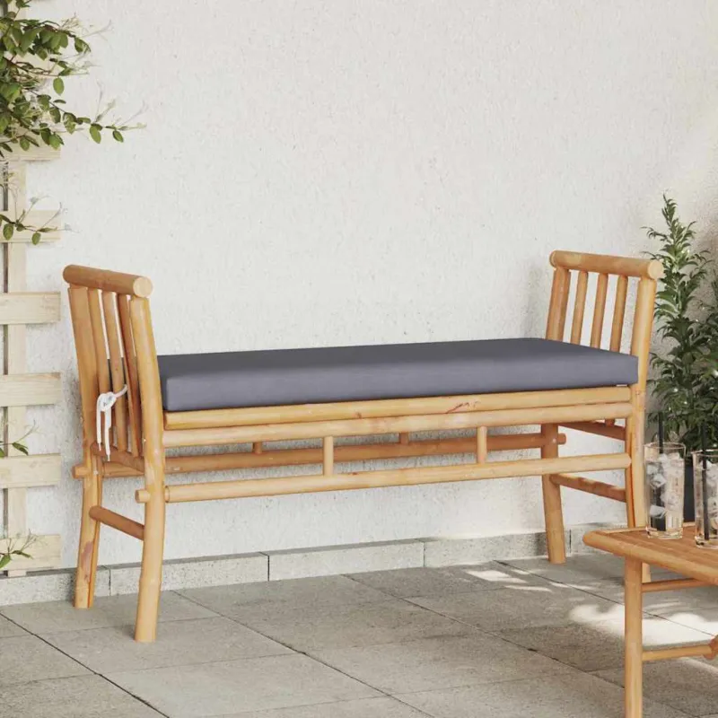 Sodo suolas su pagalve Ruda 110 x 38 x 65cm bambukas