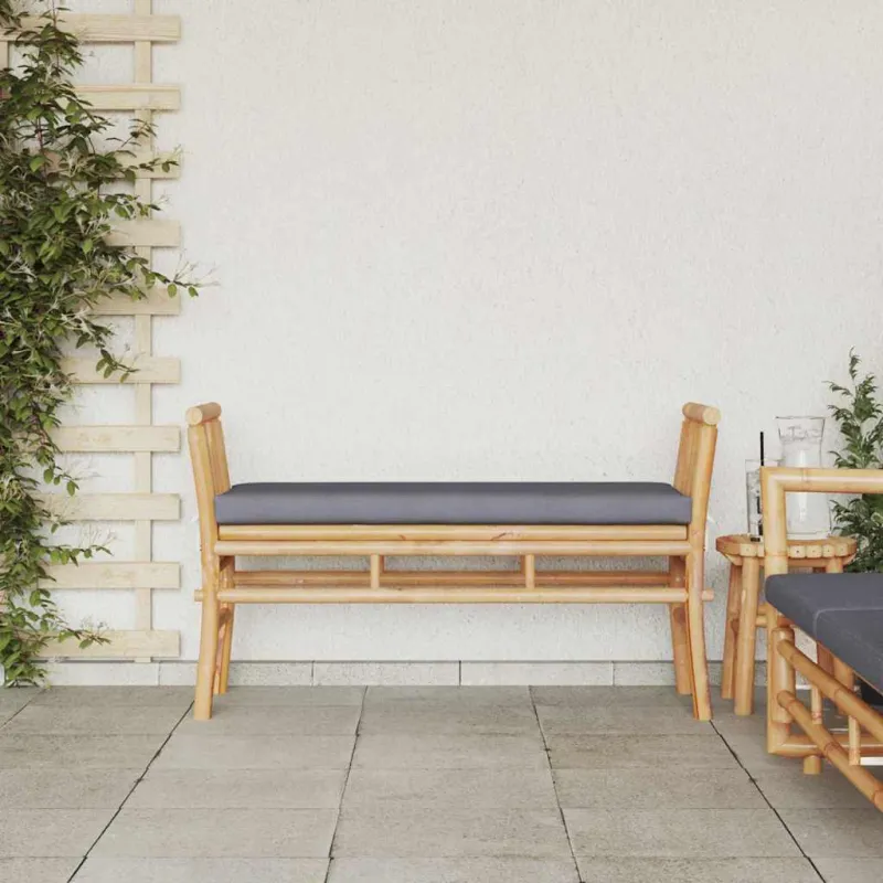 Sodo suolas su pagalve Ruda 110 x 38 x 65cm bambukas