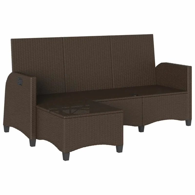 Atlošiama sodo sofa su pagalvėlėmis L formos ruda