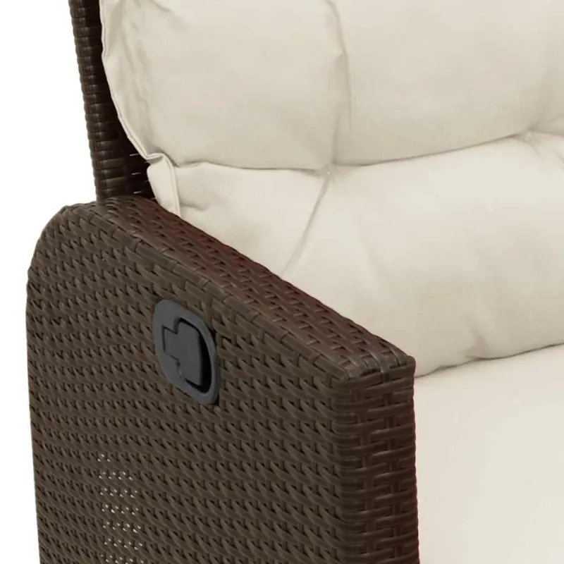 Atlošiama sodo sofa su pagalvėlėmis L formos ruda