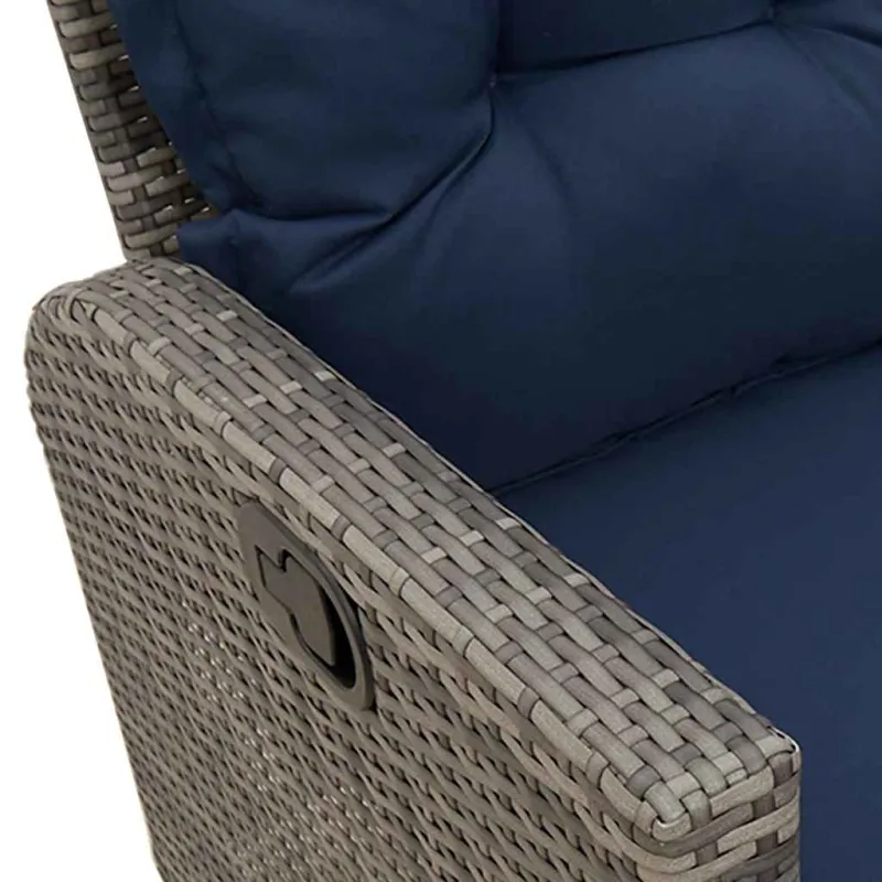 Atlošiama sodo sofa su pagalvėlėmis L formos pilkos spalvos