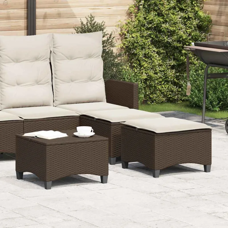 sodo kėdės su pagalvėlėmis 2 vnt Ruda 55x55x36 cm polirotango