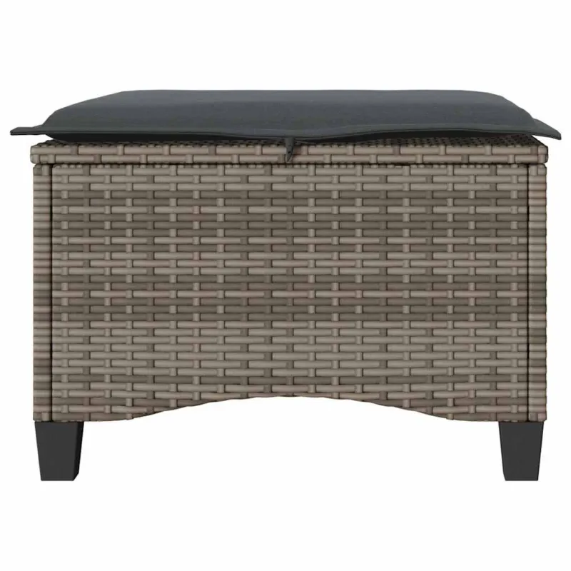 sodo taburetės su pagalvėlėmis 2 vnt Pilka 55x55x36 cm