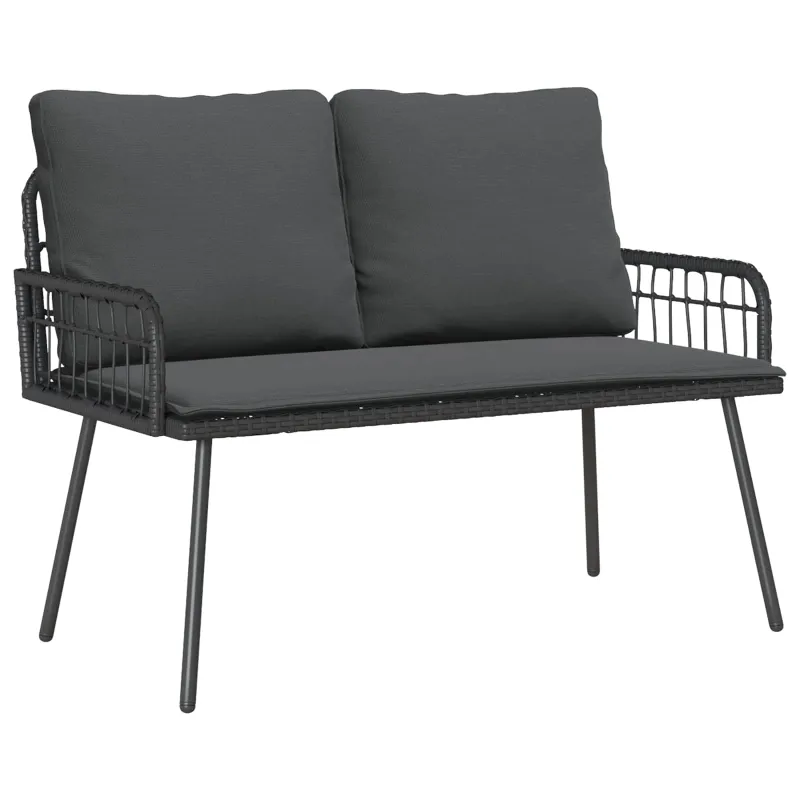 Sodo suolas su pagalve Antracitas 114 x 64 x 90cm Plienas