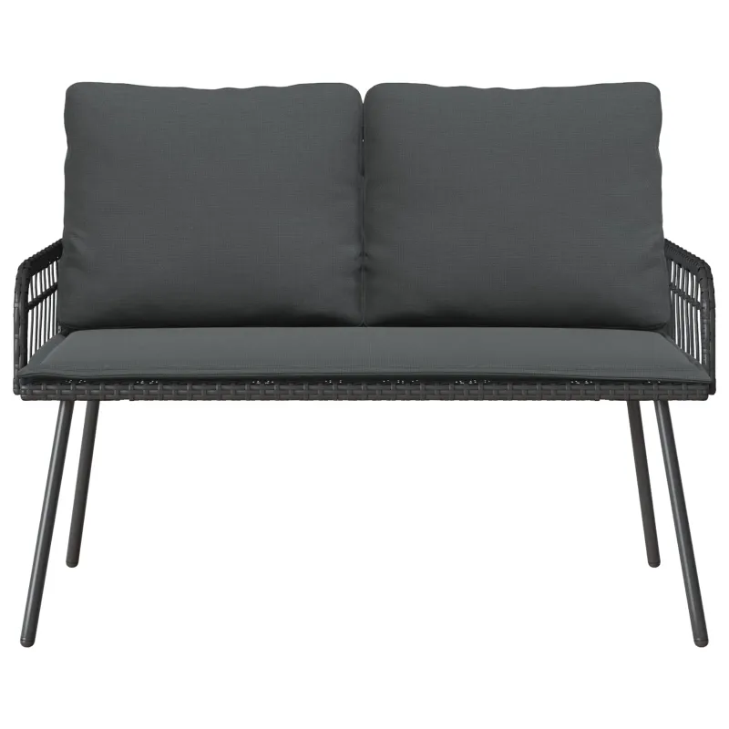 Sodo suolas su pagalve Antracitas 114 x 64 x 90cm Plienas