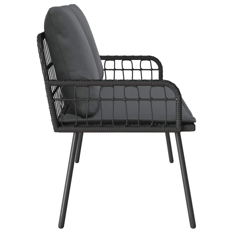 Sodo suolas su pagalve Antracitas 114 x 64 x 90cm Plienas