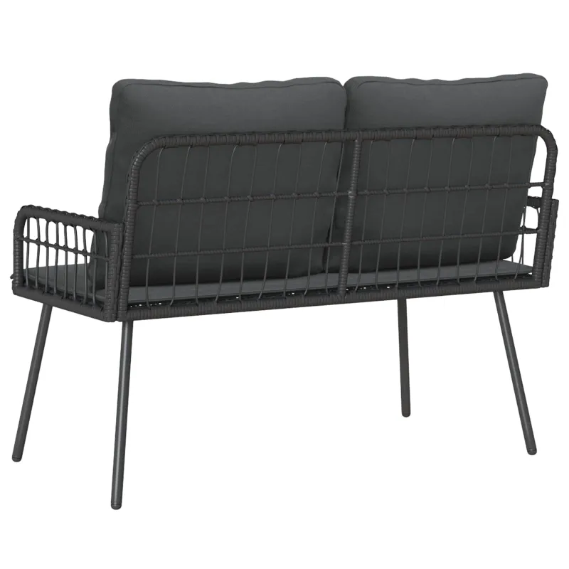 Sodo suolas su pagalve Antracitas 114 x 64 x 90cm Plienas