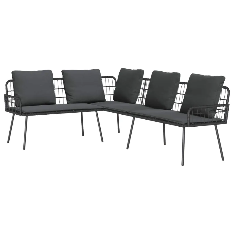 Sofa su pagalve Antracitas 173 x 231 x 90cm Plienas