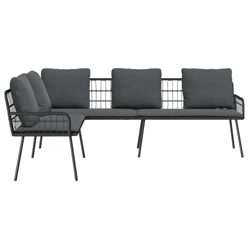 Sofa su pagalve Antracitas 173 x 231 x 90cm Plienas