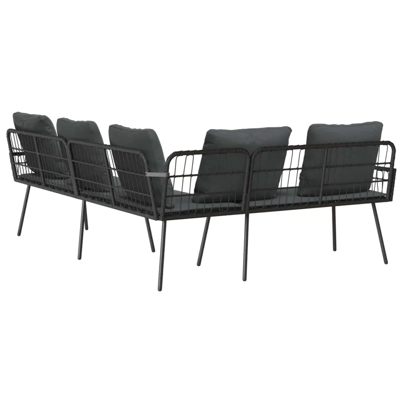 Sofa su pagalve Antracitas 173 x 231 x 90cm Plienas