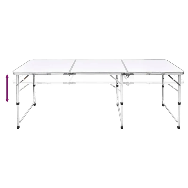 Sulankstomas Stalas Stovyklavimui iš Aliuminio 180 x 60 cm