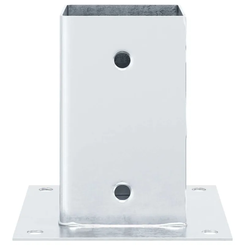 Stulpų pagrindai kvadratiniai, 4vnt., sidabriniai, 81x81mm