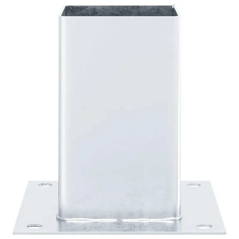 Stulpų pagrindai kvadratiniai, 4vnt., sidabriniai, 81x81mm