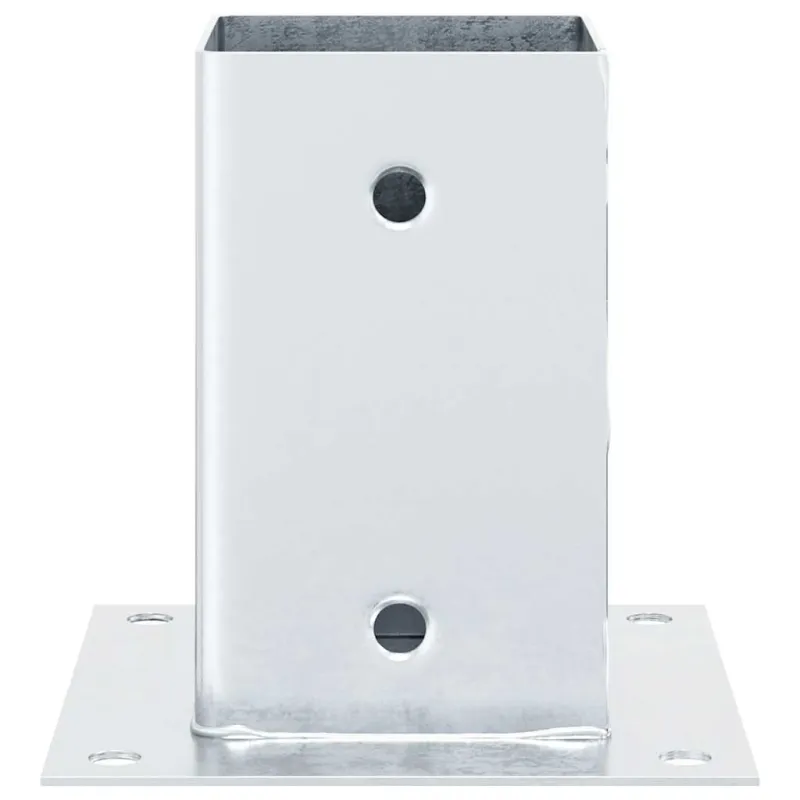 Stulpų pagrindai kvadratiniai, 12vnt., sidabriniai, 81x81mm