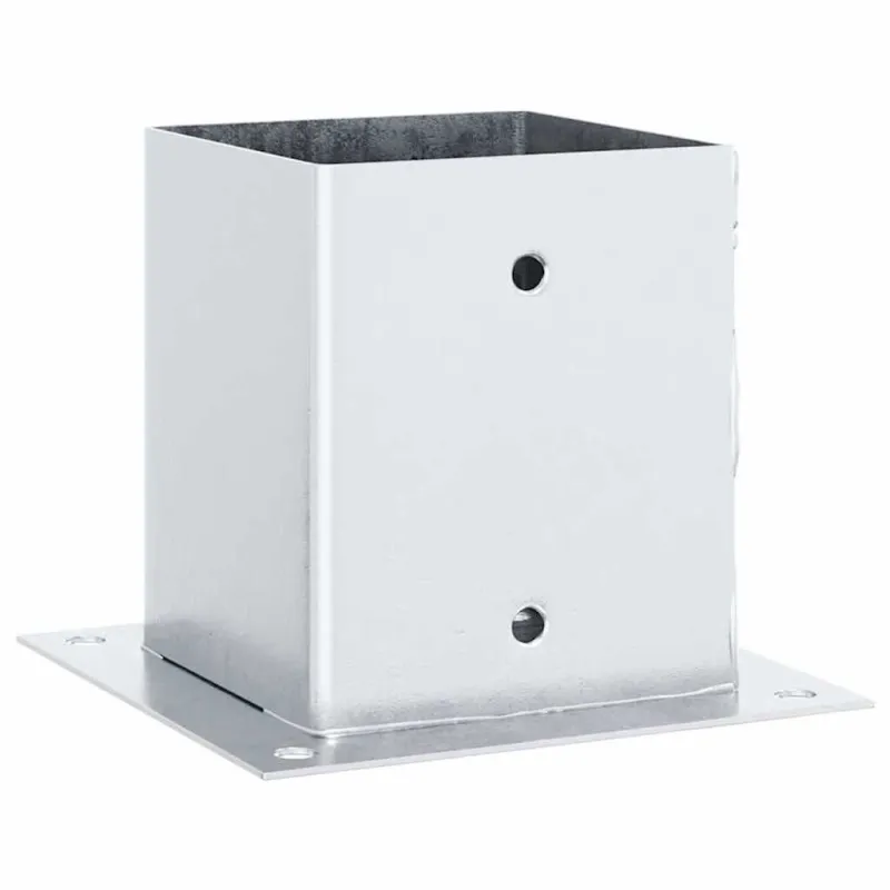 Stulpų pagrindai kvadratiniai, 4vnt., sidabriniai, 101x101mm