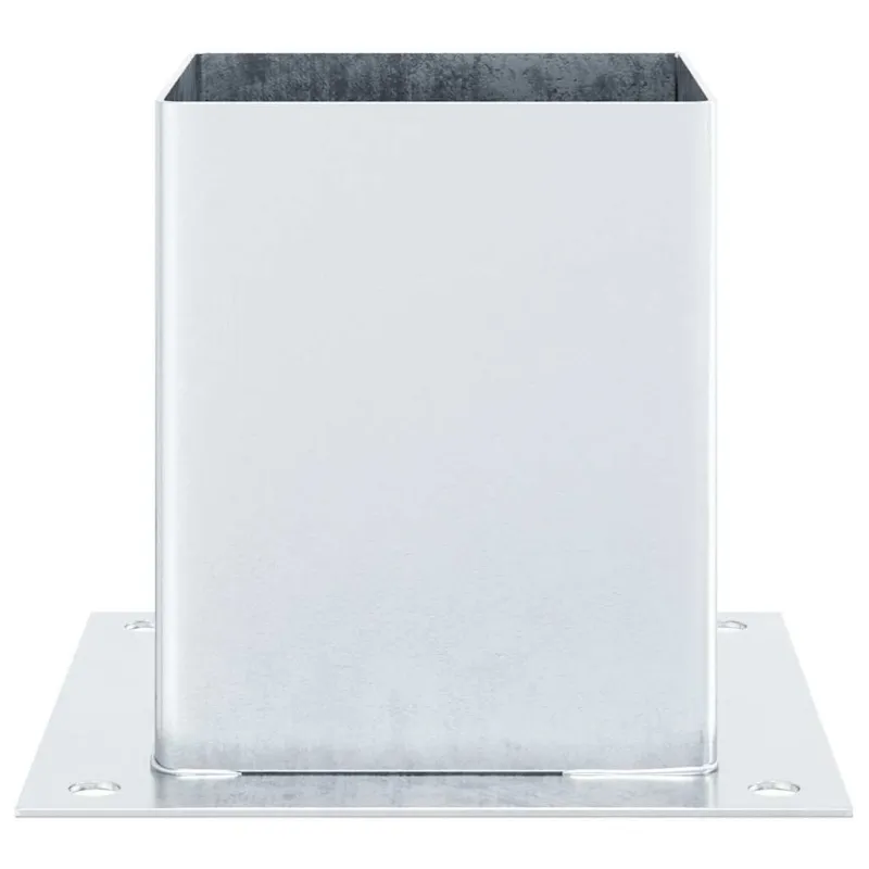 Stulpų pagrindai kvadratiniai, 4vnt., sidabriniai, 101x101mm