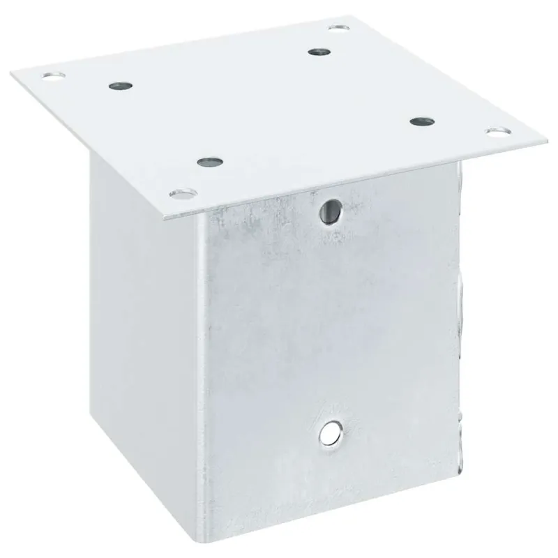 Stulpų pagrindai kvadratiniai, 12vnt., sidabriniai, 101x101mm