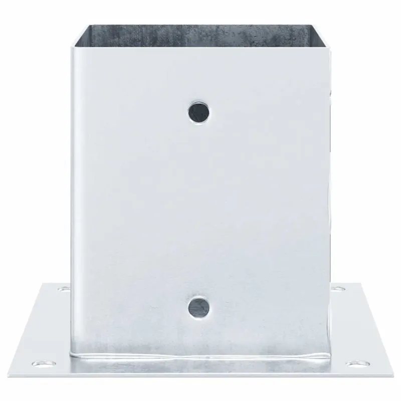 Stulpų pagrindai kvadratiniai, 12vnt., sidabriniai, 101x101mm