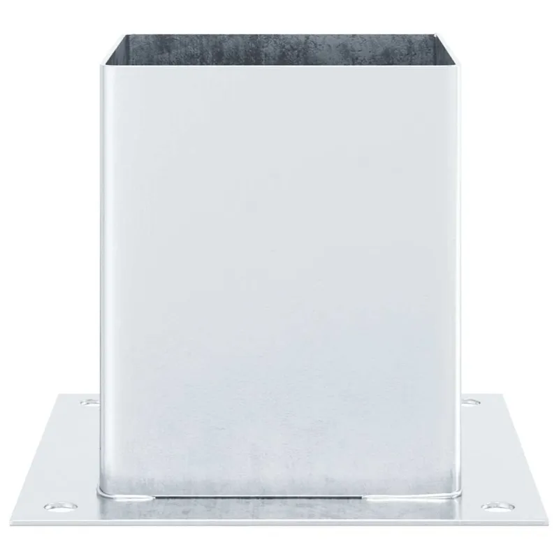 Stulpų pagrindai kvadratiniai, 12vnt., sidabriniai, 101x101mm