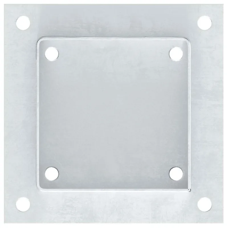 Stulpų pagrindai kvadratiniai, 12vnt., sidabriniai, 101x101mm