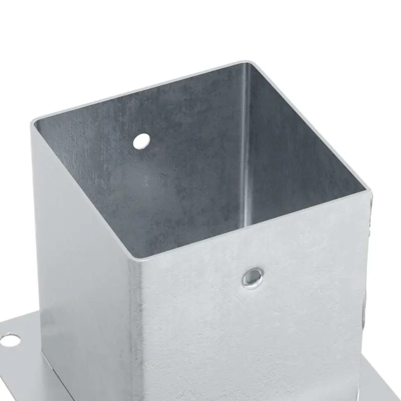 Stulpų pagrindai kvadratiniai, 12vnt., sidabriniai, 101x101mm