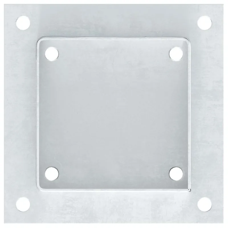 Stulpų pagrindai kvadratiniai, 4vnt., sidabriniai, 121x121mm