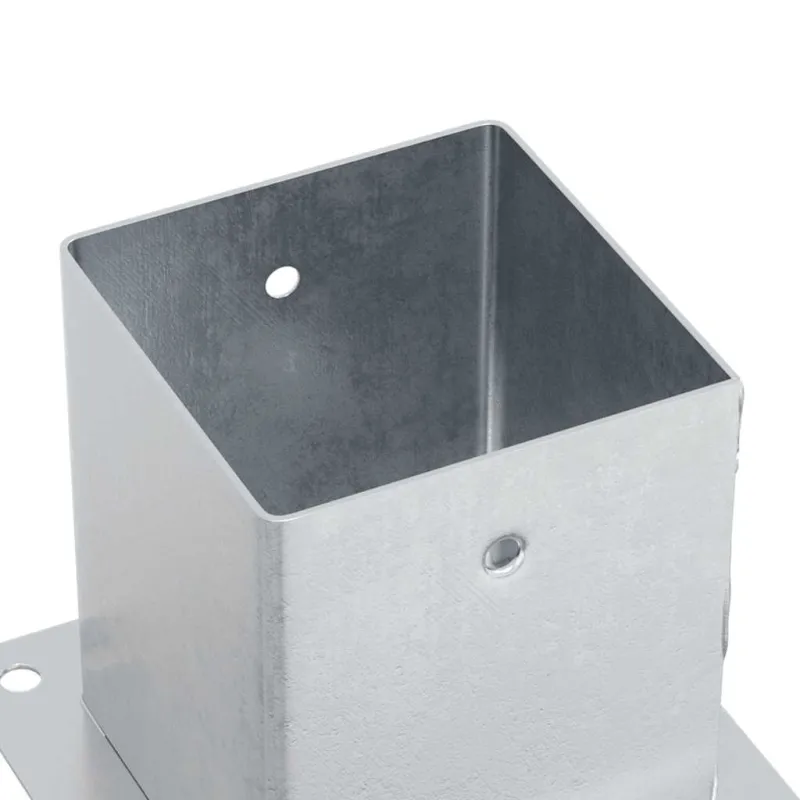 Stulpų pagrindai kvadratiniai, 4vnt., sidabriniai, 121x121mm