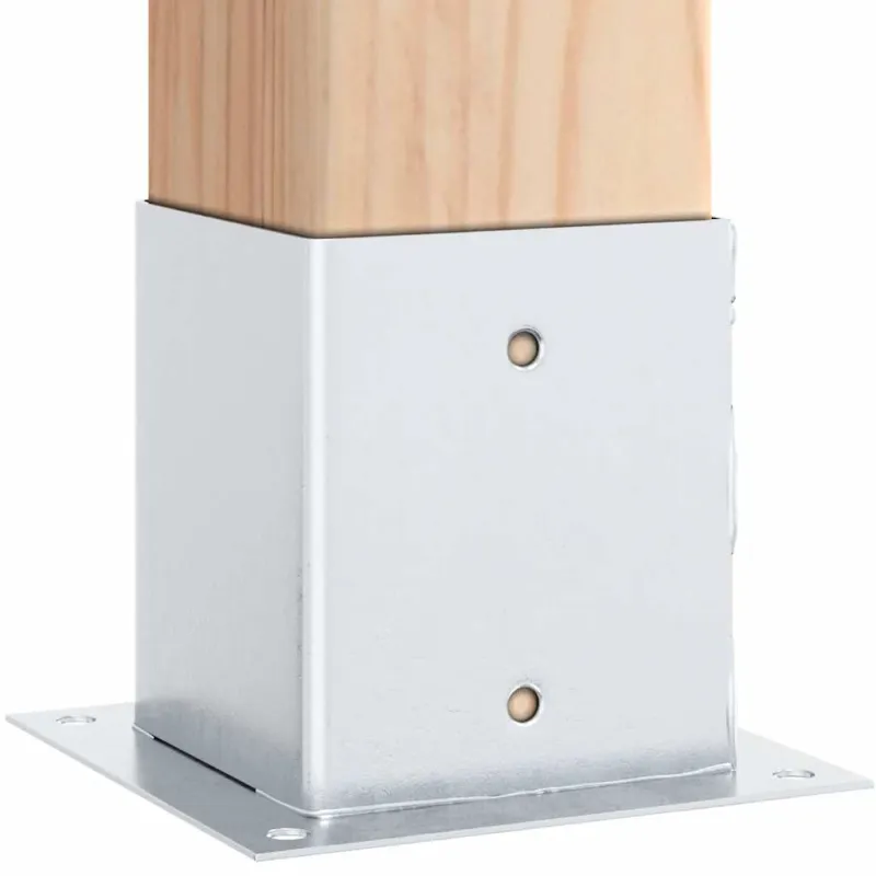 Stulpų pagrindai kvadratiniai, 12vnt., sidabriniai, 121x121mm