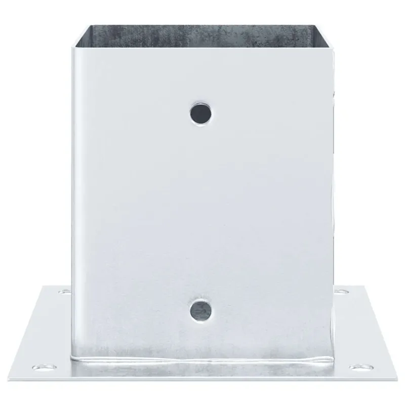 Stulpų pagrindai kvadratiniai, 12vnt., sidabriniai, 121x121mm