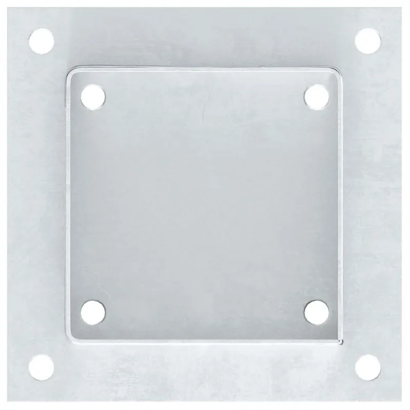 Stulpų pagrindai kvadratiniai, 12vnt., sidabriniai, 121x121mm