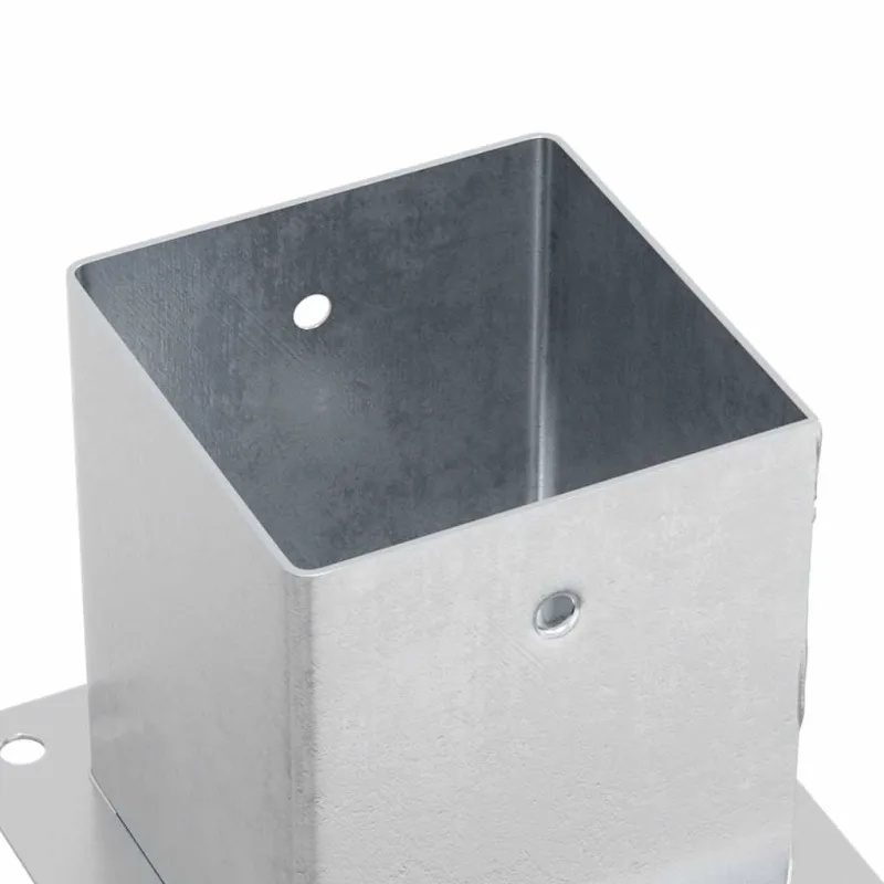 Stulpų pagrindai kvadratiniai, 12vnt., sidabriniai, 121x121mm