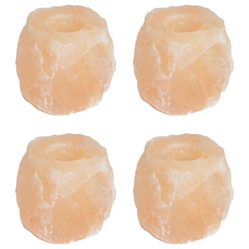Druskos akmens tealight laikikliai Rožinė Druskos akmuo
