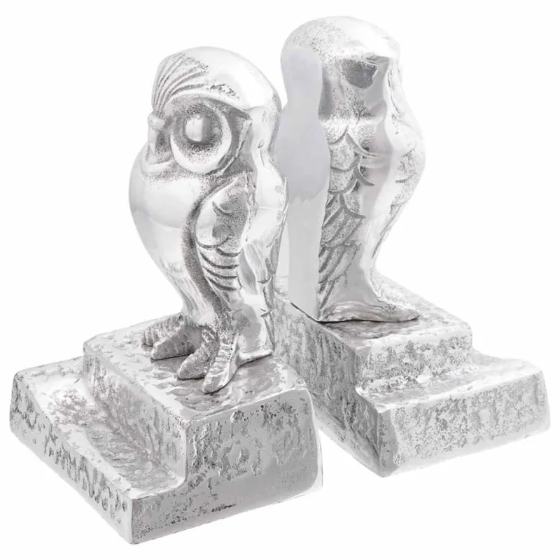 Knygų atramos 2 pcs Sidabro 12 x 9 x 19 cm Aliuminis
