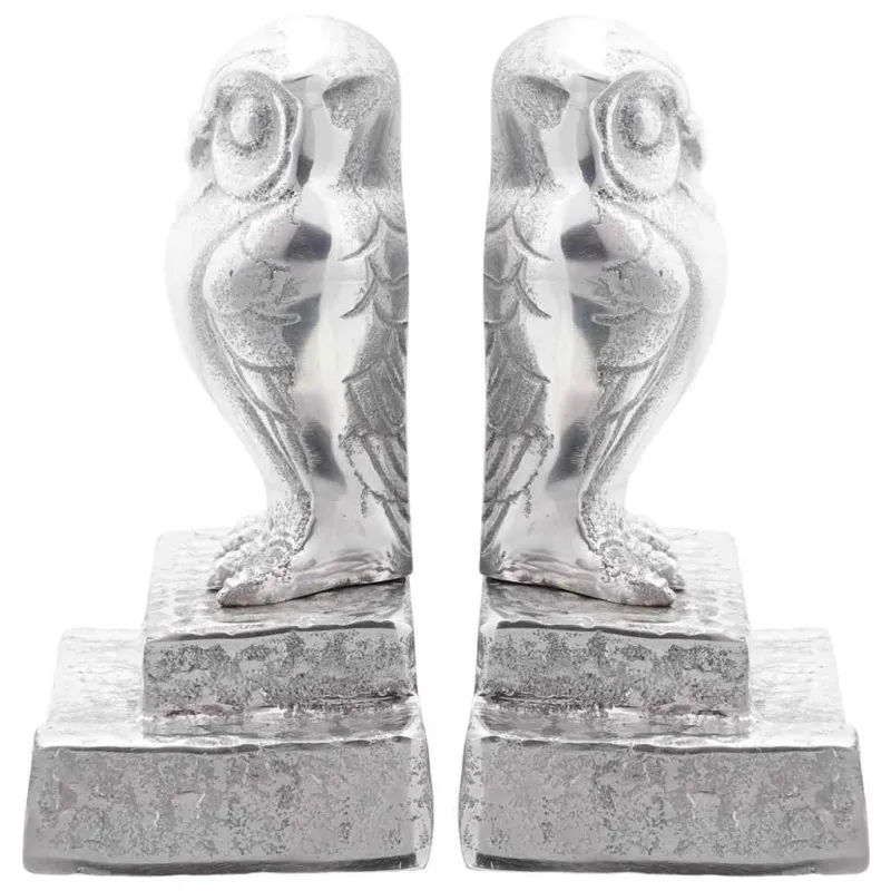 Knygų atramos 2 pcs Sidabro 12 x 9 x 19 cm Aliuminis