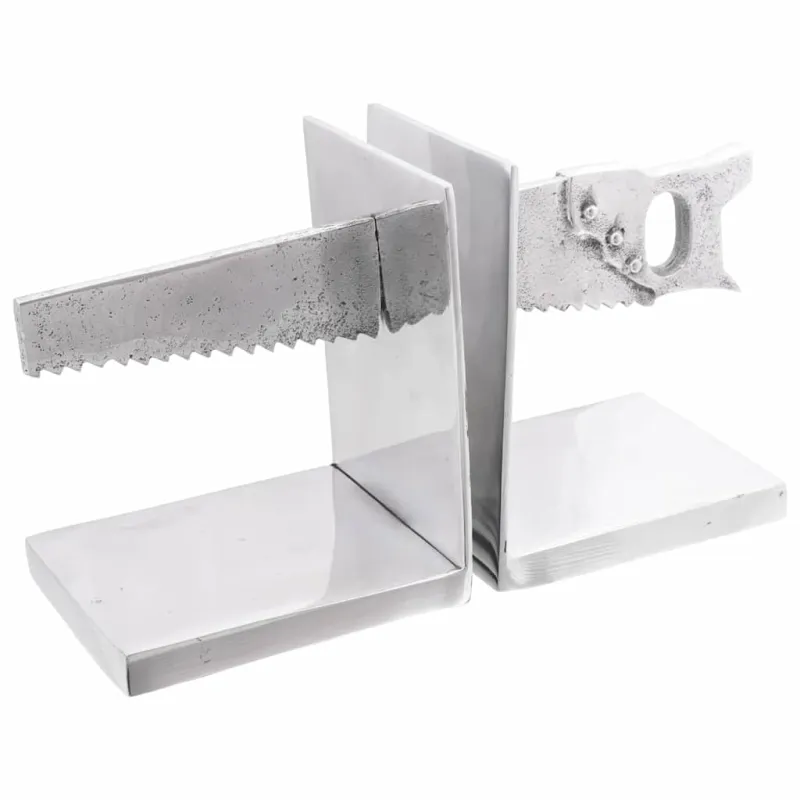 Knygų atramos 2 pcs Sidabro 11 x 14 x 17,5 cm Aliuminis