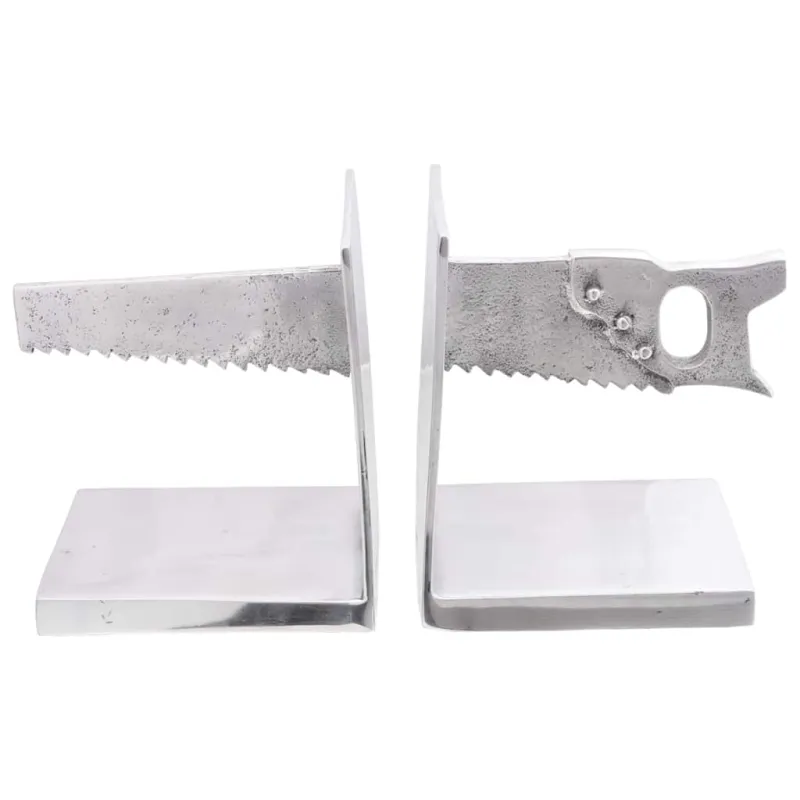 Knygų atramos 2 pcs Sidabro 11 x 14 x 17,5 cm Aliuminis