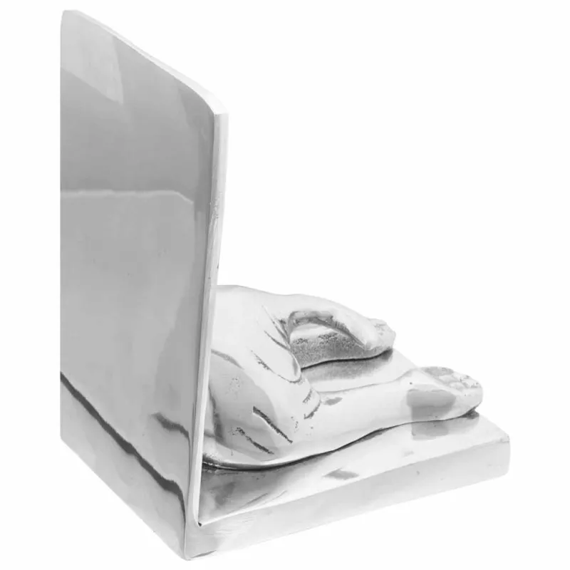 Knygų atramos 2 pcs Sidabro 12 x 15 x 18 cm Aliuminis