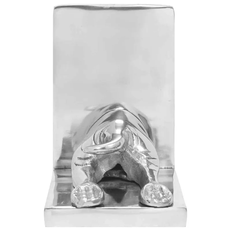 Knygų atramos 2 pcs Sidabro 12 x 15 x 18 cm Aliuminis