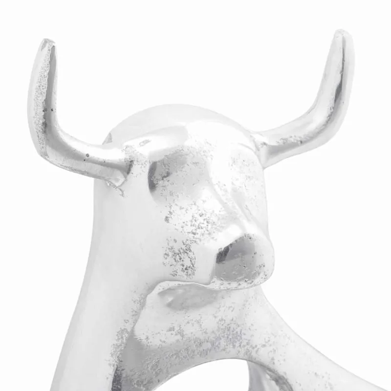 Buliaus skulptūra Sidabro 22 x 9,5 x 34 cm Aliuminis
