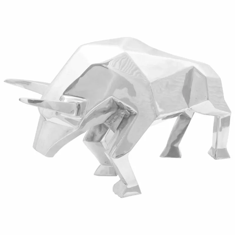 Buliaus skulptūra Sidabro 74 x 23 x 30 cm Aliuminis