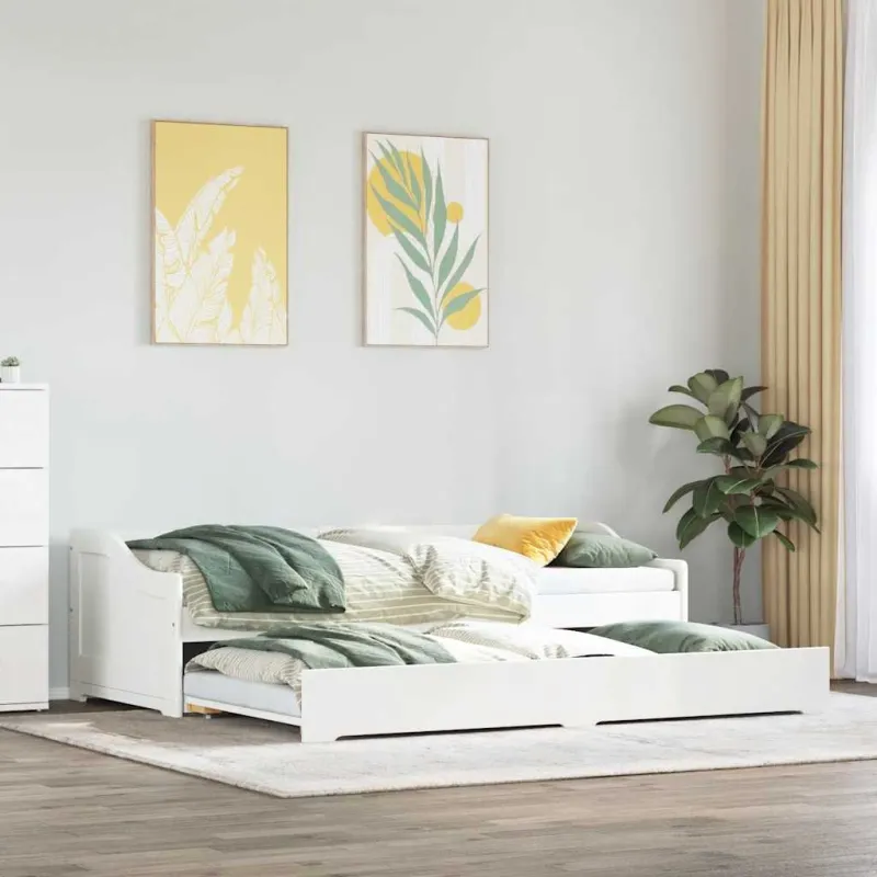 Kušetė su kušete be čiužinio "IRUN" Balta 90x200 cm