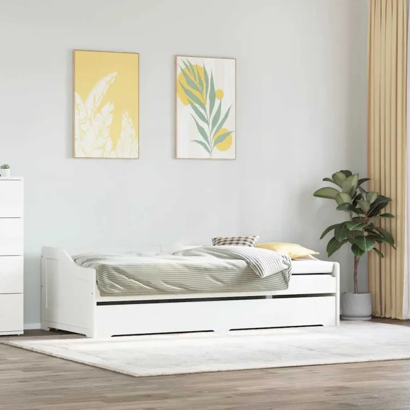 Kušetė su kušete be čiužinio "IRUN" Balta 90x200 cm