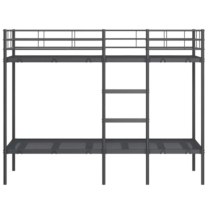Dviaukštė lova be čiužinio Juoda 75x190 cm Plienas