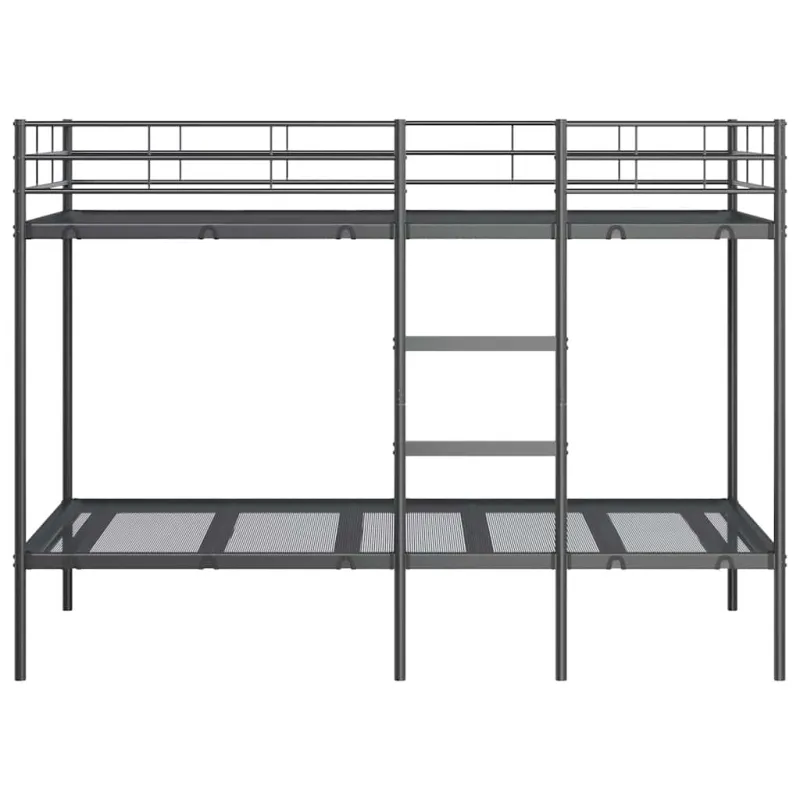 Dviaukštė lova be čiužinio Juoda 90x190 cm Plienas