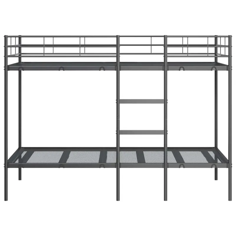 Dviaukštė lova be čiužinio Juoda 90x200 cm Plienas