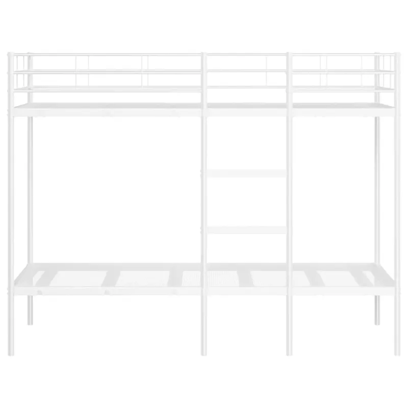 Dviaukštė lova be čiužinio Balta 90x190 cm Plienas